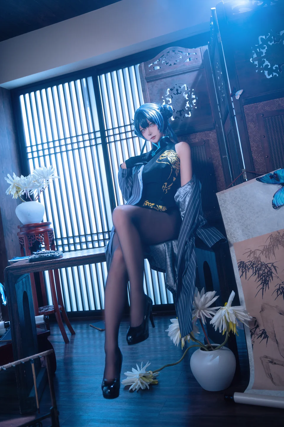 Seya狮砸 - 蔚蓝档案·妃咲 旗袍 [12P-138MB] tg@simisebaisi 【丝足阁】001.webp